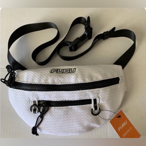 FUBU NWT RARE Collaboration Crossbody Bum Belt Bag Fanny Pack White Black - Picture 4 of 4